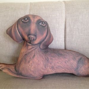 Dachshund Dog Decorative Pillow, Handcrafted Brand New!